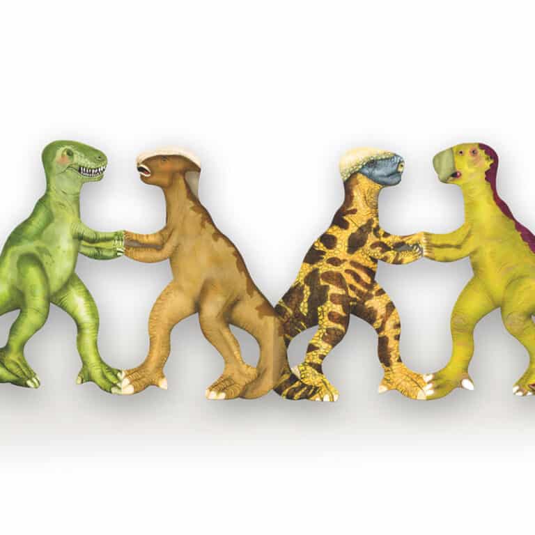 שרשרת נייר לקישוט בדמויות דינוזאורים