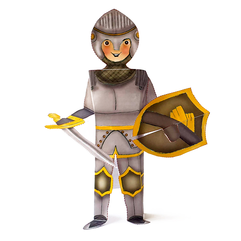 Illustrated Paper Doll Knight