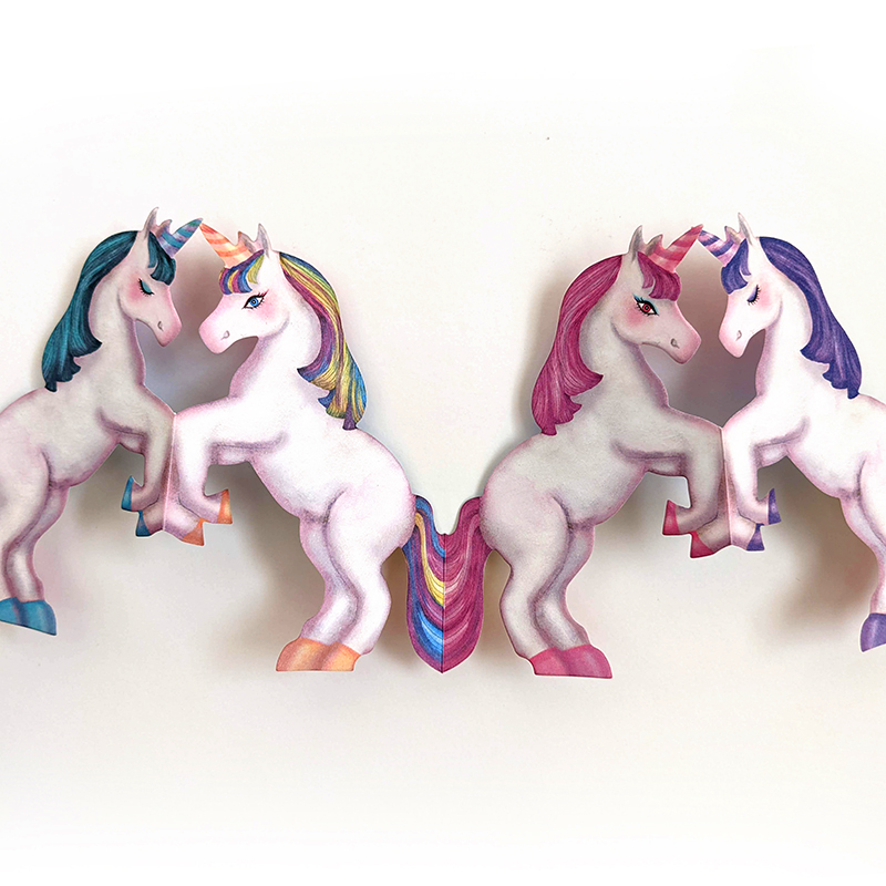 Delightful Paper Doll Chains- Unicorns